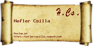 Hefler Csilla névjegykártya